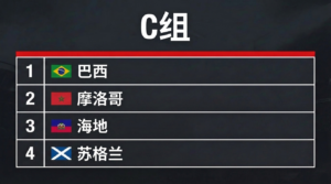 C组：巴西、摩洛哥、海地、苏格兰